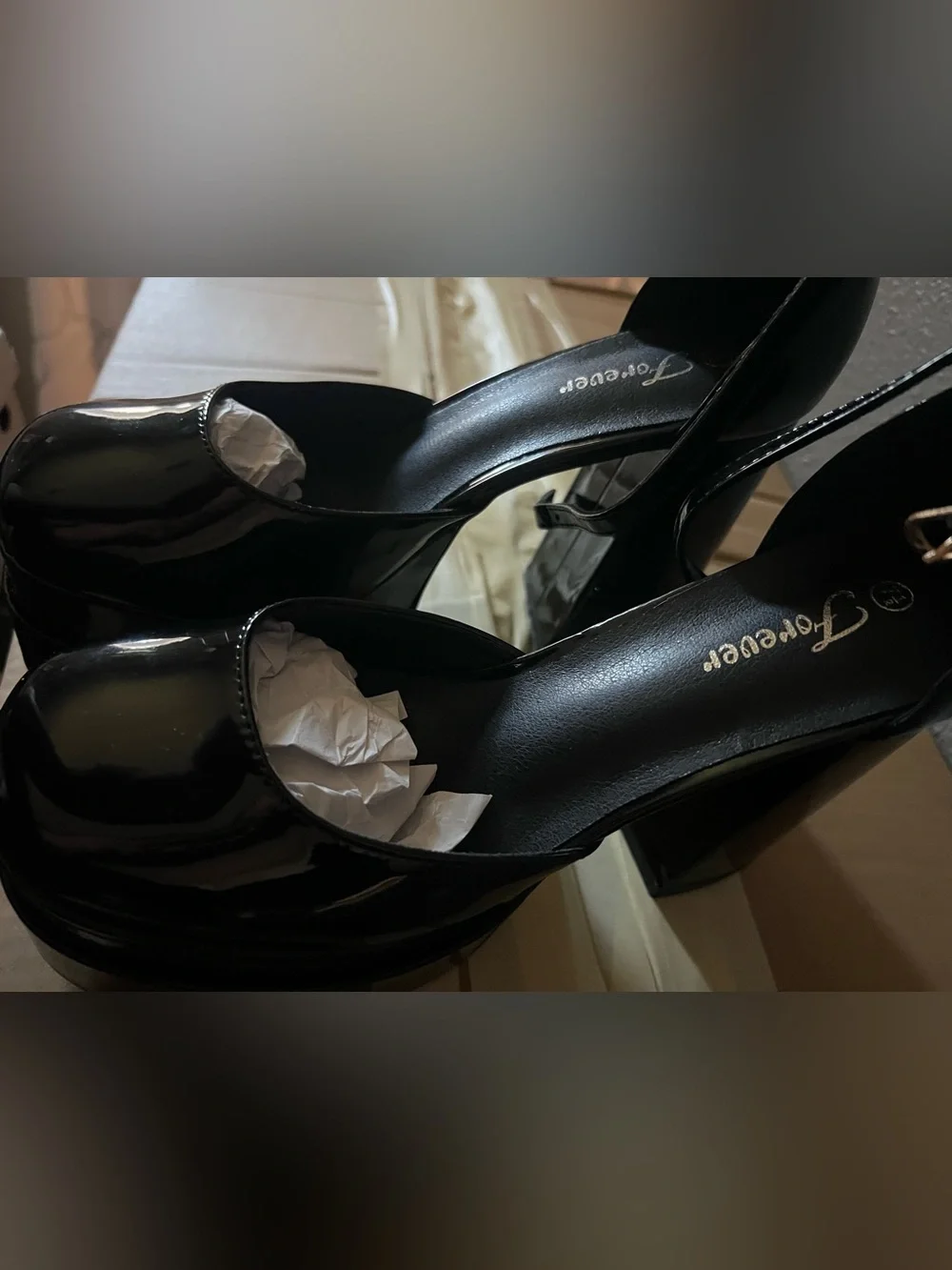 Glossy Black Patent Platform